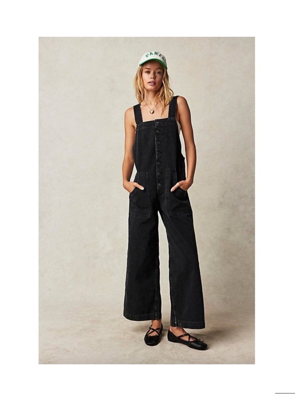 Free People Field of Flowers Denim Overalls Sz M